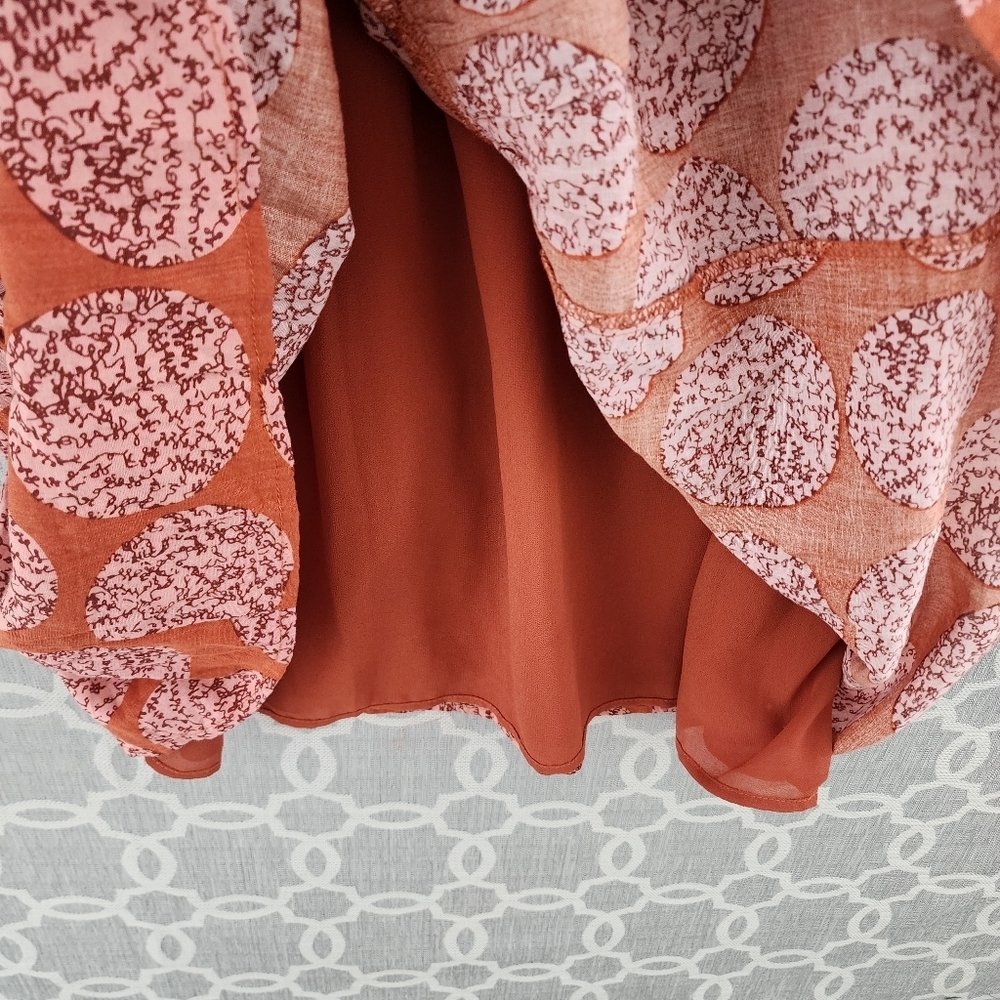 Anthropologie THML Women's M Tunic Dress Ruffle Sleeveless Pattern Crew neck - Picture 4 of 9